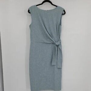 Ann Taylor Blue Ruched Tie Front Sheath Dress Green Size 8